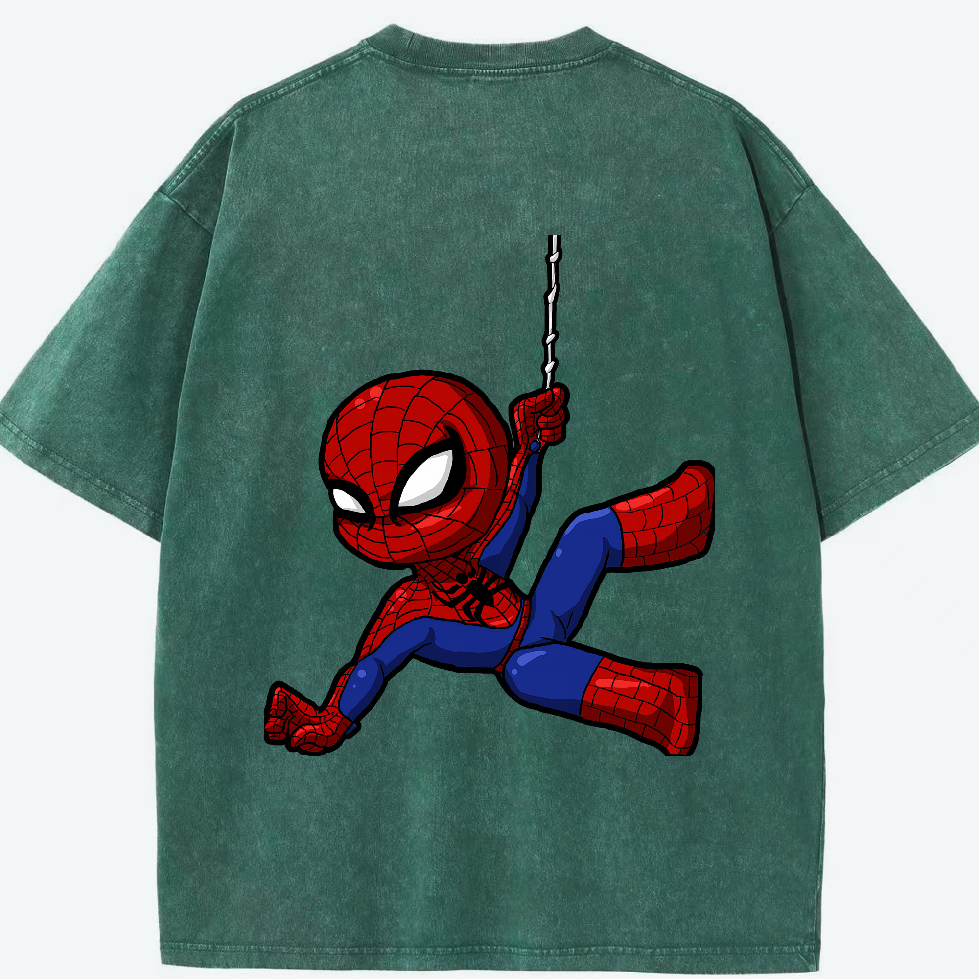 （画像用） Spider Man スパイダーマン 綿100% ヴィンテージ風 半袖Tシャツ（背面プリント）